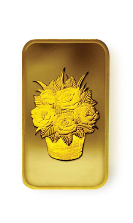 5gm Gold Bar 999.9 - Al Etihad, FLOWER BASKET